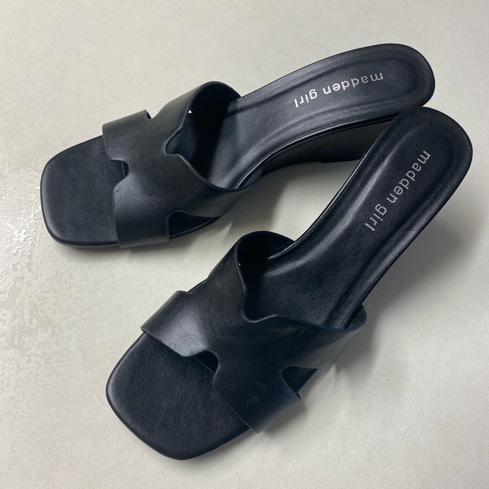 Madden Girl Black Wedge Slip On Shoes, Brand New, Never Worn